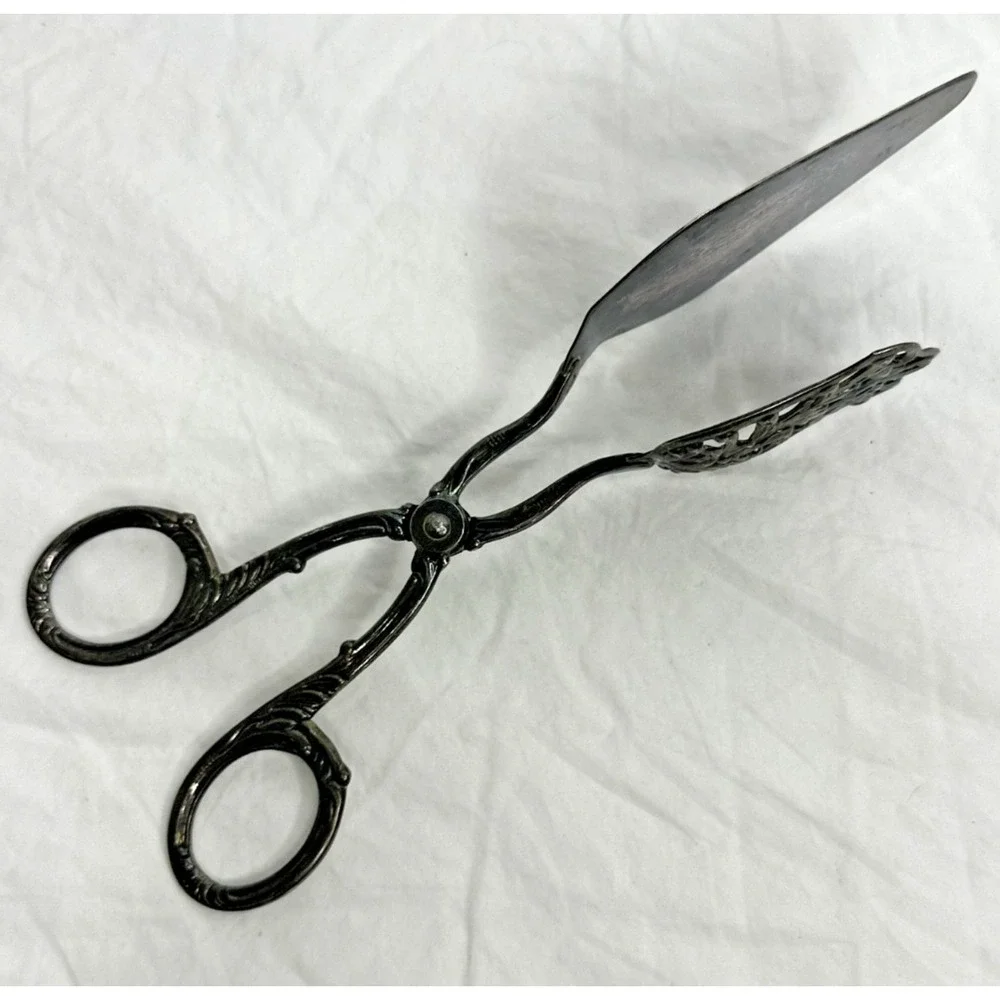 Solingen Germany silver plated Serving Tongs Ornate Pastry Sandwich